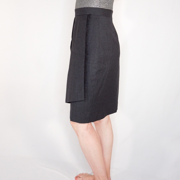 BROOKS BROTHERS Grey Pleated Fringe Mini Skirt NWT - Picture 4 of 7